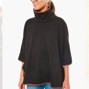 Tuckernuck Black Poncho with Brown Trim